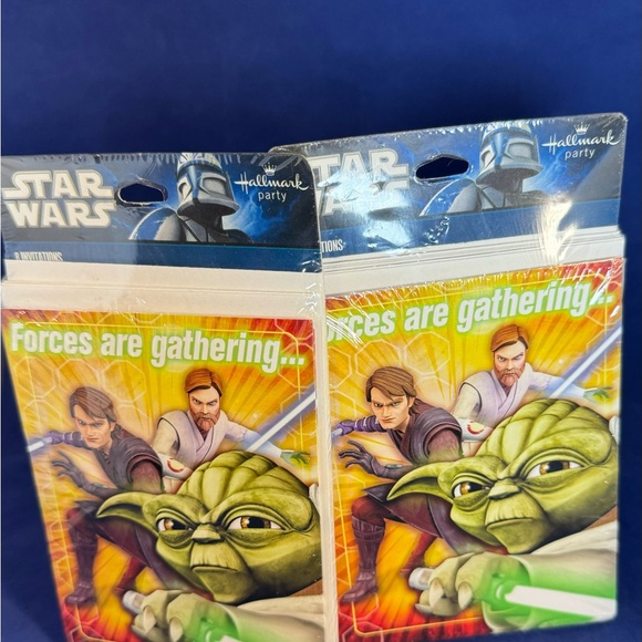 Star Wars Clone Wars animated series Party Invitations. 2 sets of 8 (16 total) - Picture 2 of 6